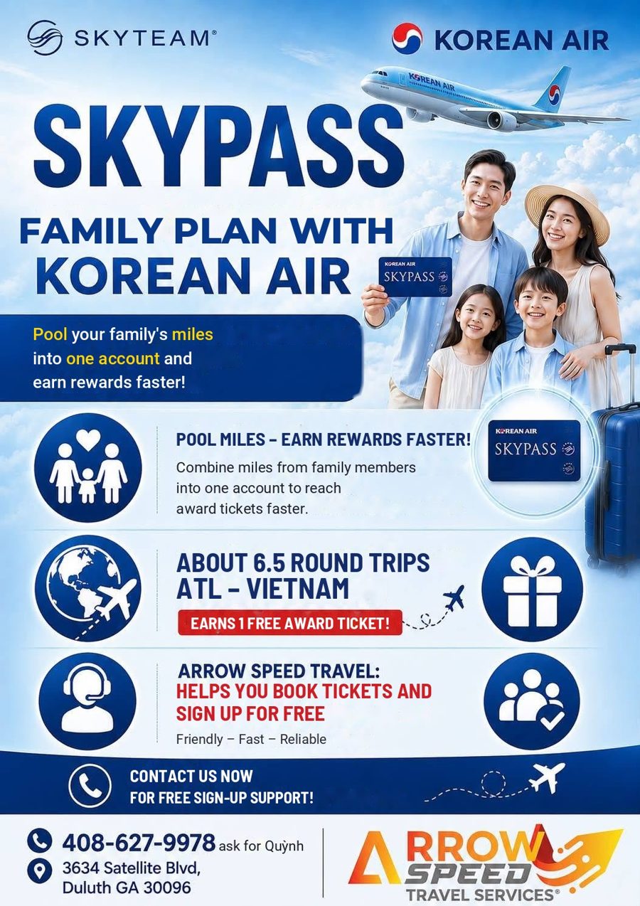 SKYPASS Family Plan with Korean Air – Arrow Speed Travel